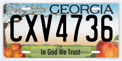 GA license plate CXV4736