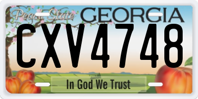 GA license plate CXV4748