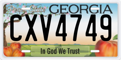GA license plate CXV4749