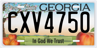 GA license plate CXV4750