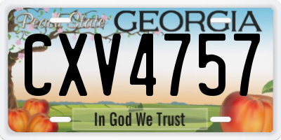 GA license plate CXV4757