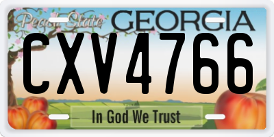 GA license plate CXV4766