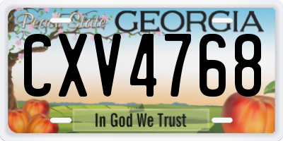 GA license plate CXV4768