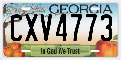 GA license plate CXV4773