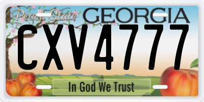 GA license plate CXV4777