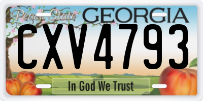 GA license plate CXV4793