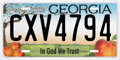GA license plate CXV4794