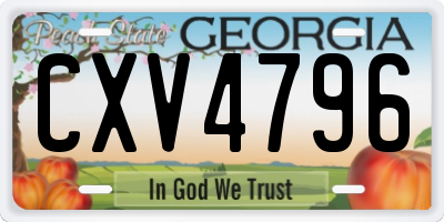 GA license plate CXV4796