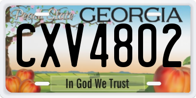 GA license plate CXV4802