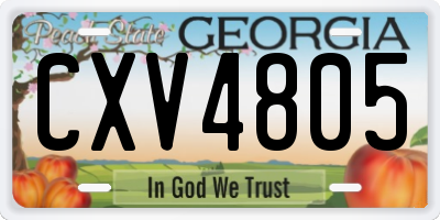 GA license plate CXV4805