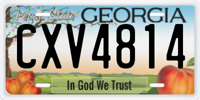 GA license plate CXV4814