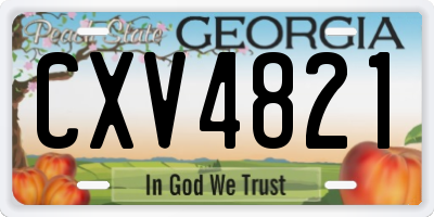 GA license plate CXV4821