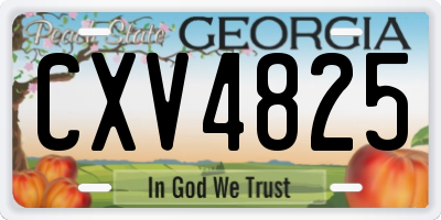 GA license plate CXV4825