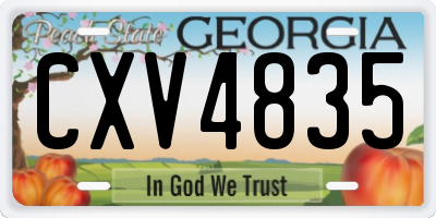 GA license plate CXV4835