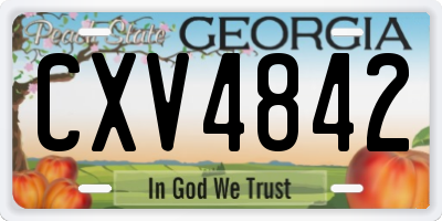GA license plate CXV4842