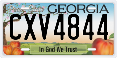 GA license plate CXV4844