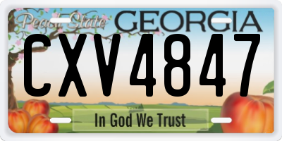 GA license plate CXV4847