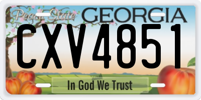 GA license plate CXV4851
