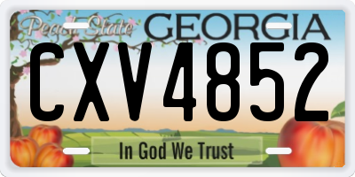 GA license plate CXV4852