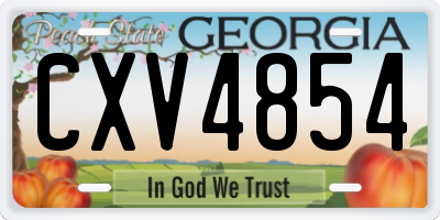 GA license plate CXV4854