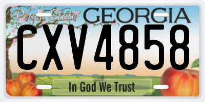 GA license plate CXV4858