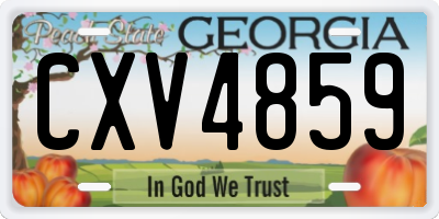 GA license plate CXV4859