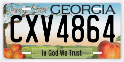 GA license plate CXV4864