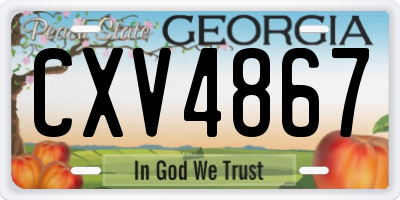 GA license plate CXV4867