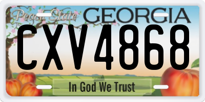 GA license plate CXV4868