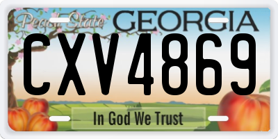 GA license plate CXV4869