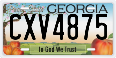 GA license plate CXV4875