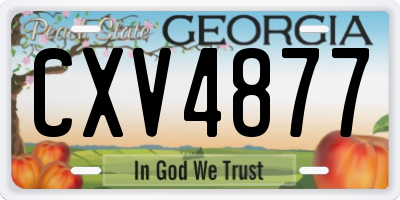 GA license plate CXV4877