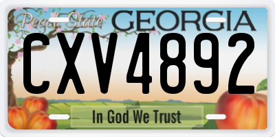 GA license plate CXV4892
