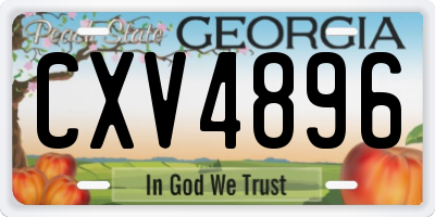 GA license plate CXV4896