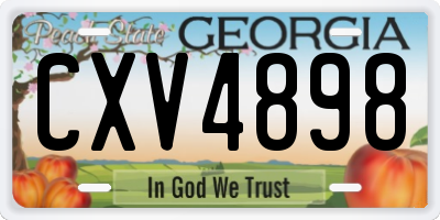 GA license plate CXV4898