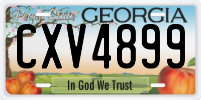 GA license plate CXV4899