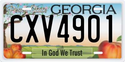GA license plate CXV4901