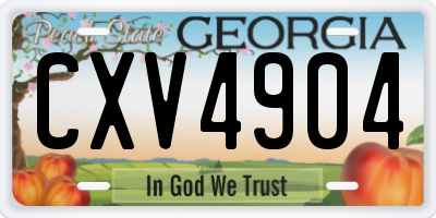 GA license plate CXV4904