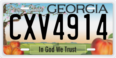 GA license plate CXV4914