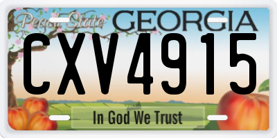 GA license plate CXV4915
