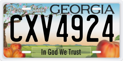 GA license plate CXV4924