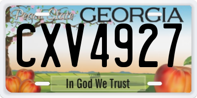 GA license plate CXV4927
