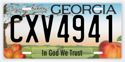 GA license plate CXV4941