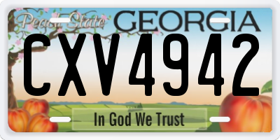 GA license plate CXV4942