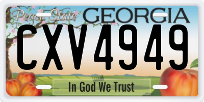 GA license plate CXV4949