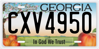GA license plate CXV4950