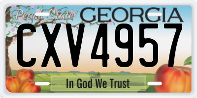 GA license plate CXV4957