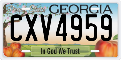 GA license plate CXV4959