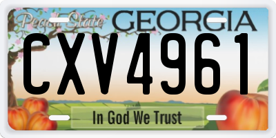 GA license plate CXV4961
