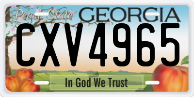 GA license plate CXV4965